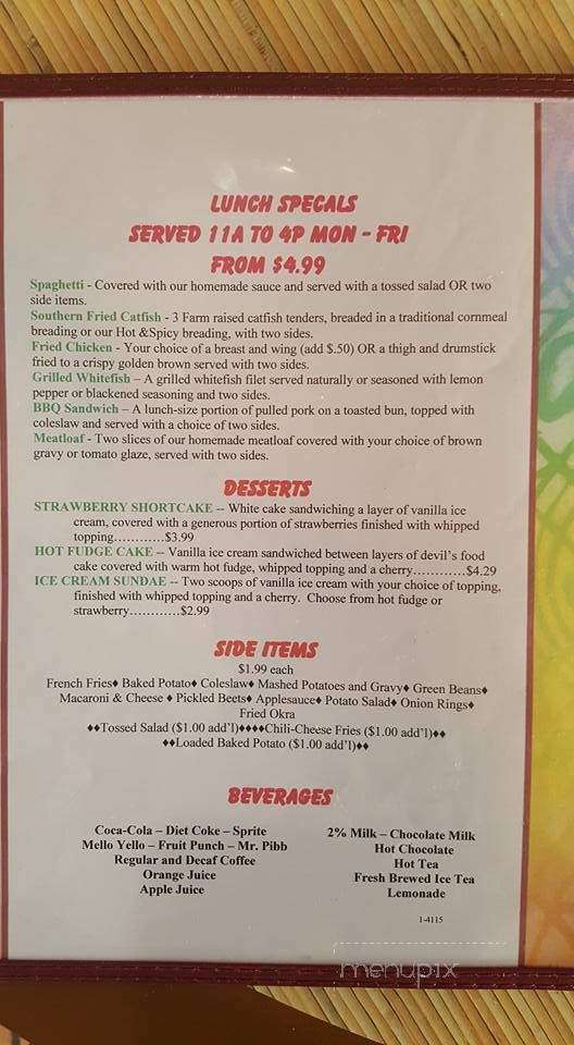 Bud's Diner - Lenoir, NC menu_pic