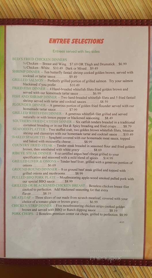 Bud's Diner - Lenoir, NC menu_pic