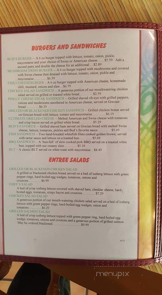 Bud's Diner - Lenoir, NC menu_pic