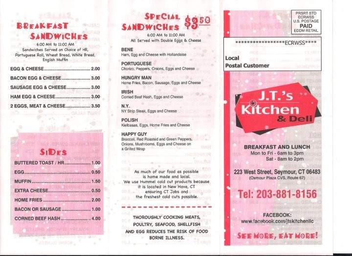 JT's Kitchen - Seymour, CT menu_pic