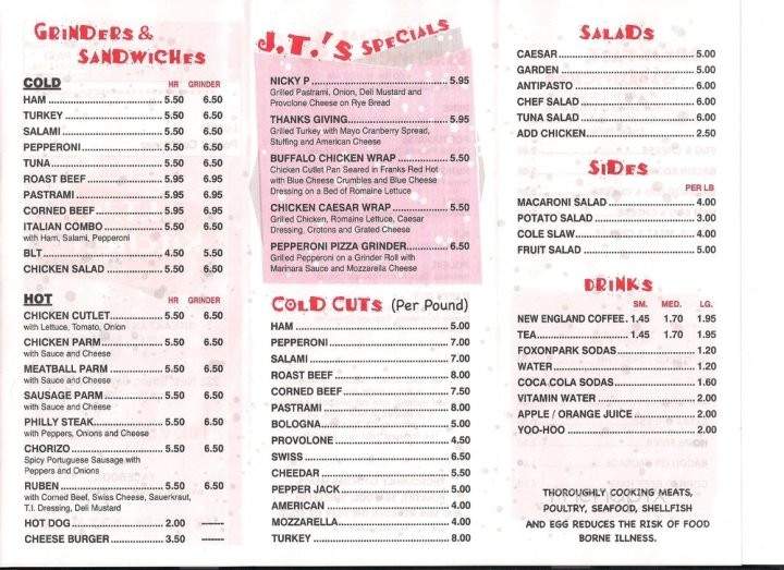JT's Kitchen - Seymour, CT menu_pic