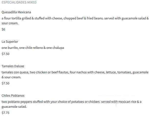 Sol Azteca - Birmingham, AL menu_pic
