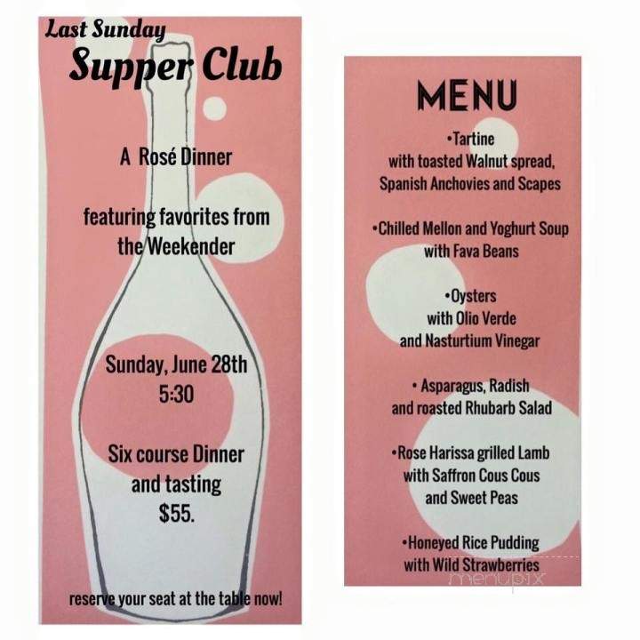The Weekender - Bremerton, WA menu_pic