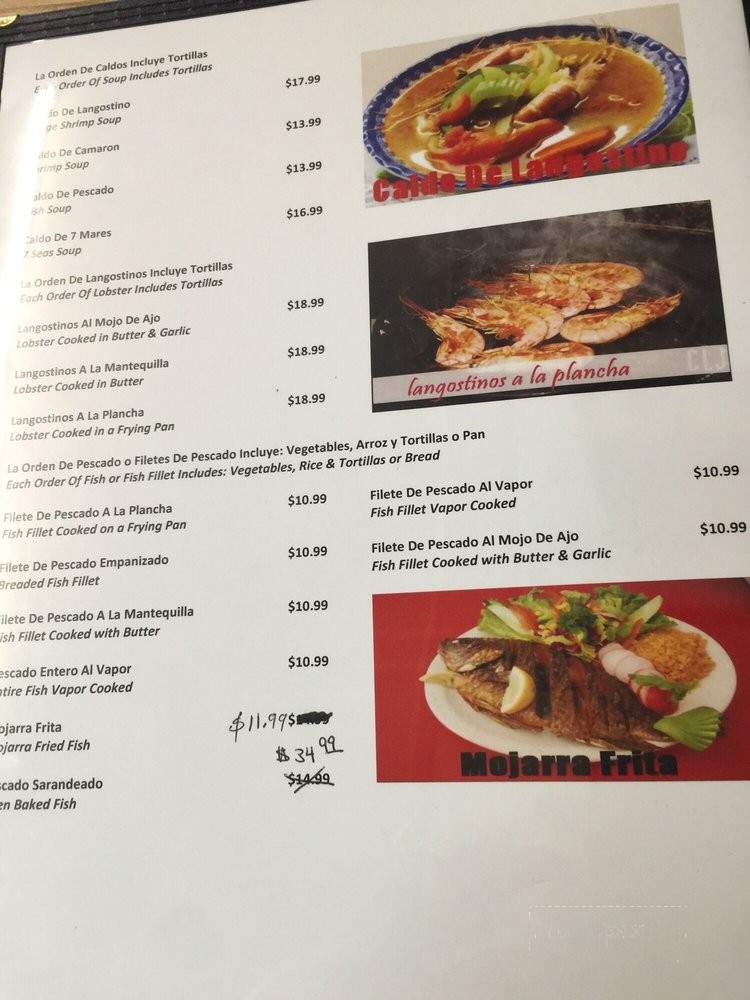 Mariscos Culiacan Restaurant - Stockton, CA menu_pic