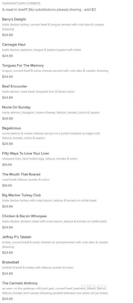 M & W Deli - New York, NY menu_pic