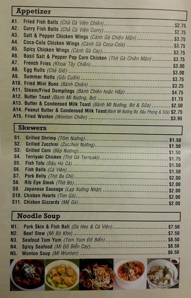 Tu's Tea & Banh Mi - Philadelphia, PA menu_pic