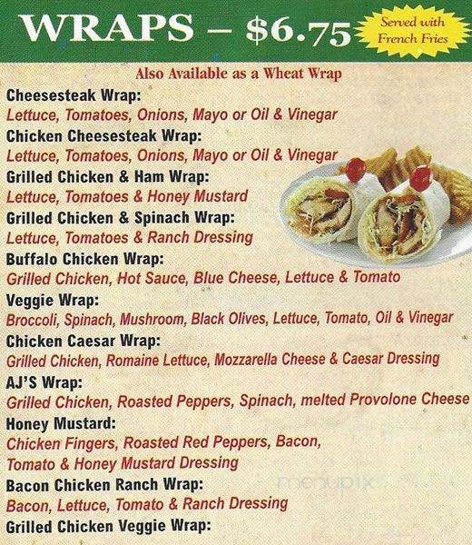 AJ Pizza & More - Morrisville, PA menu_pic