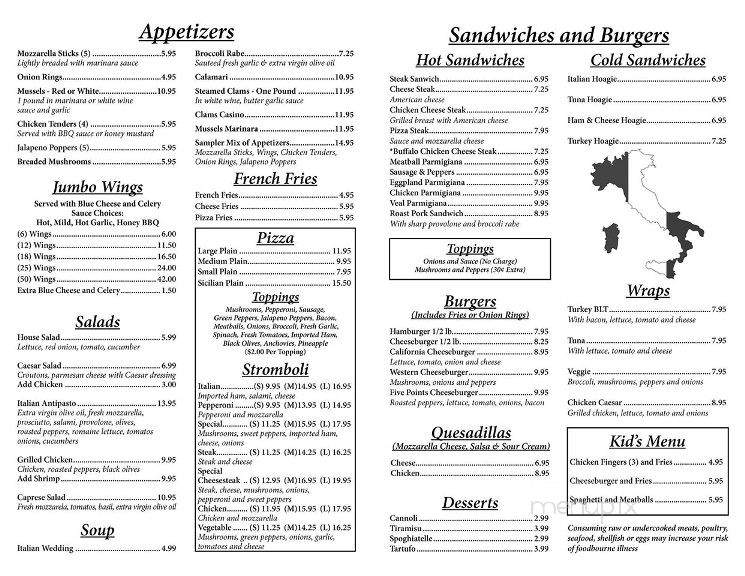 5 Points Bar and Grill - Trumbaersville, PA menu_pic