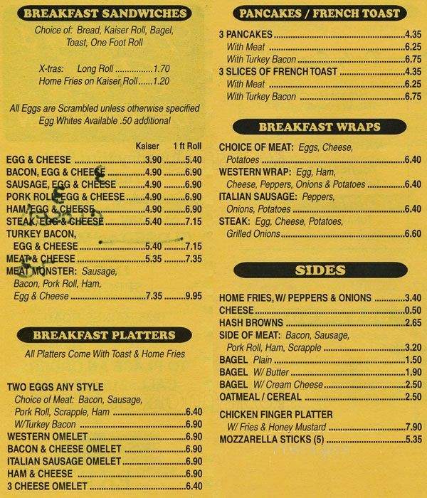 Freddy's Place Delicatessen - Levittown, PA menu_pic