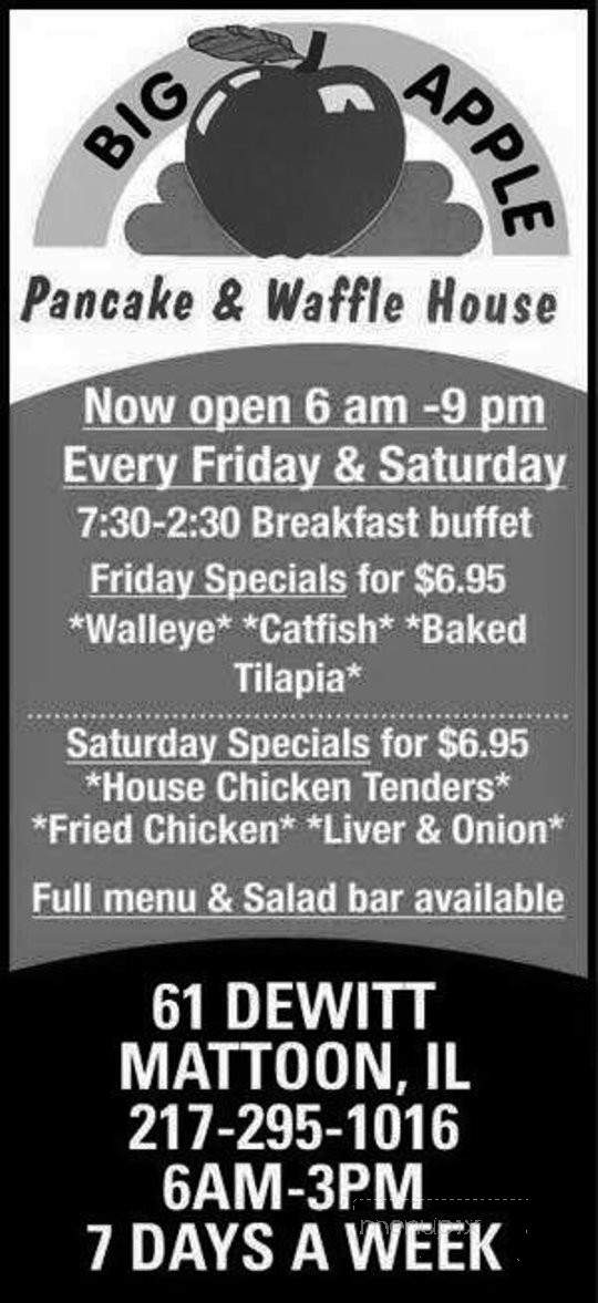 Big Apple Waffle and Pancake House - Mattoon, IL menu_pic