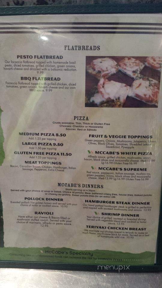 McCabes Pub & Bottle Shop - Merrifield, MN menu_pic