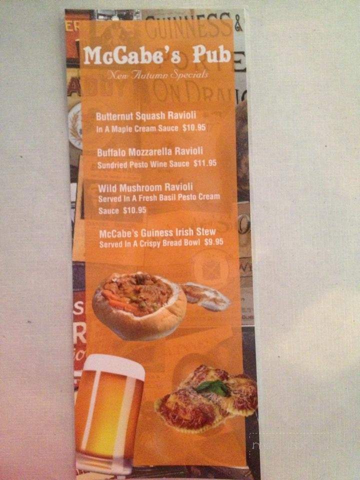 McCabes Pub & Bottle Shop - Merrifield, MN menu_pic