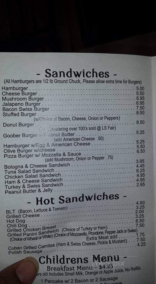 Nancy's Cafe - Lake Station, IN menu_pic