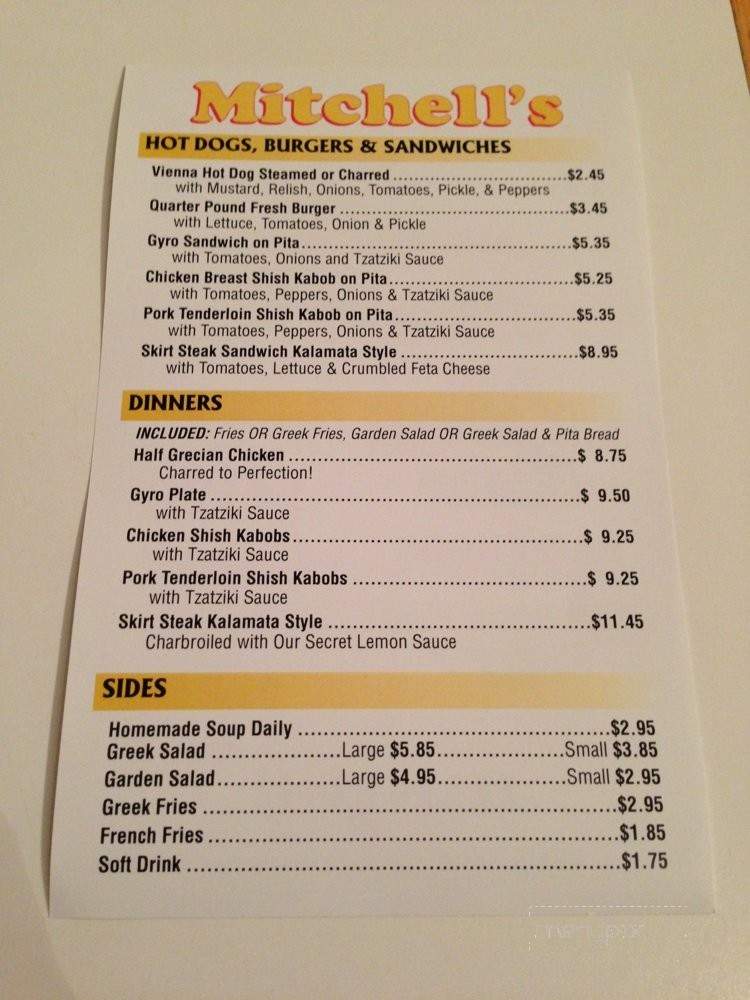 Mitchell's Authentic Grecian Food - Arlington Heights, IL menu_pic