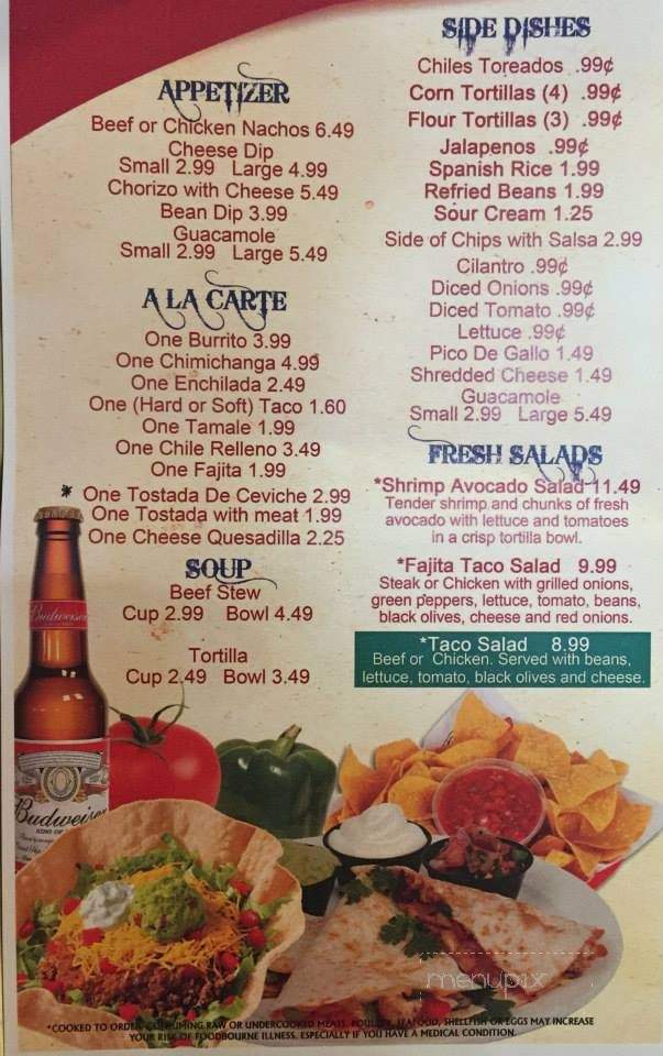 Teresita Mexican Grill - New Hudson, MI menu_pic