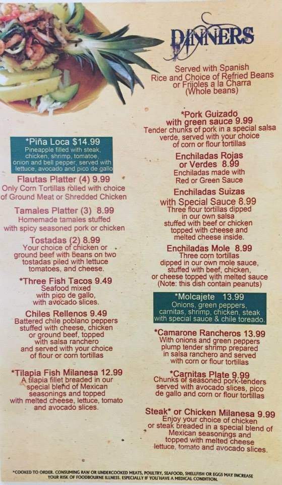 Teresita Mexican Grill - New Hudson, MI menu_pic