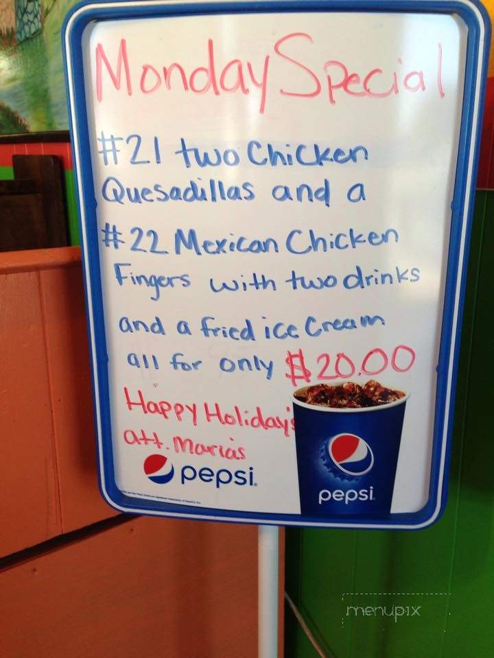 Maria's Mexican Cafe - Grove Hill, AL menu_pic