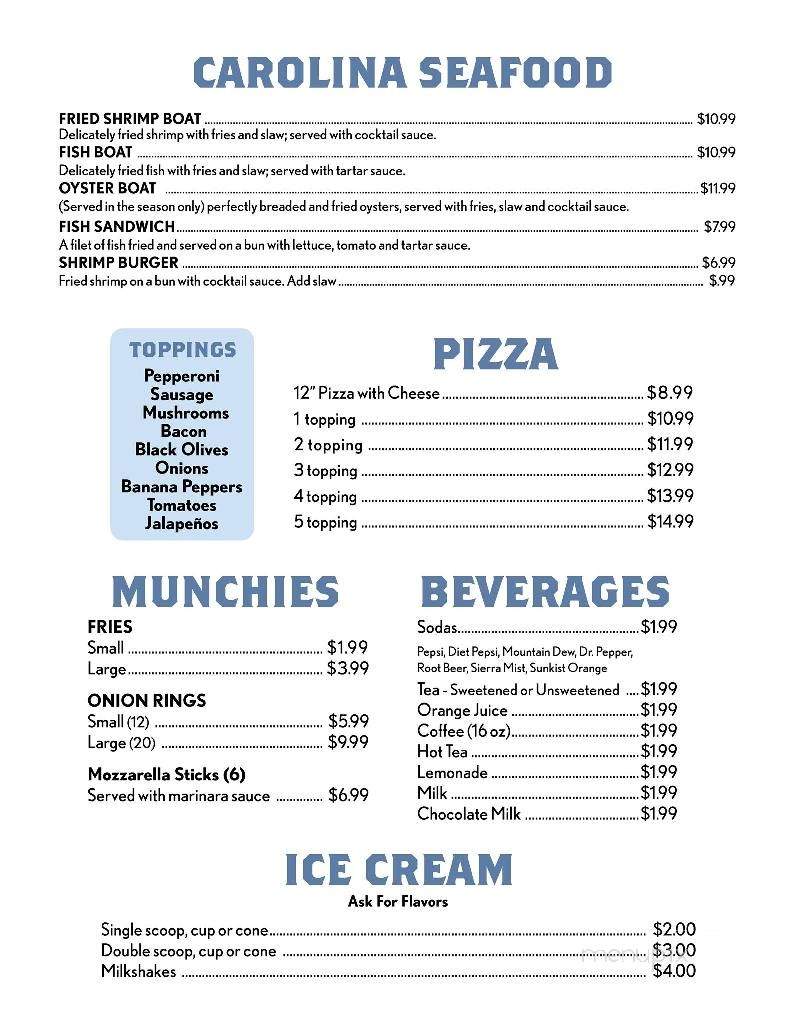 Sheila's Carolina Kitchen - Waves, NC menu_pic