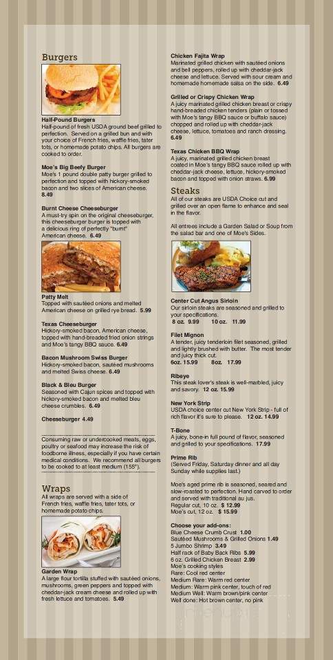 MOE'S Restaurant - Huntington, IN menu_pic