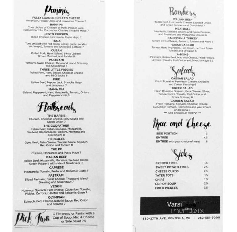 VarsiTea Flats - Kenosha, WI menu_pic