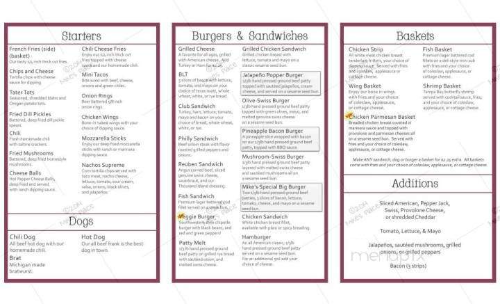 Mike's Place - Marshall, MI menu_pic