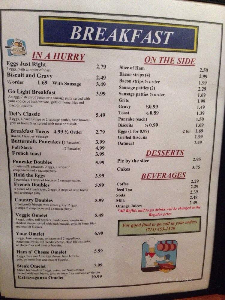 /250124576/Dels-Diner-Menu-Houston-TX - Houston, TX