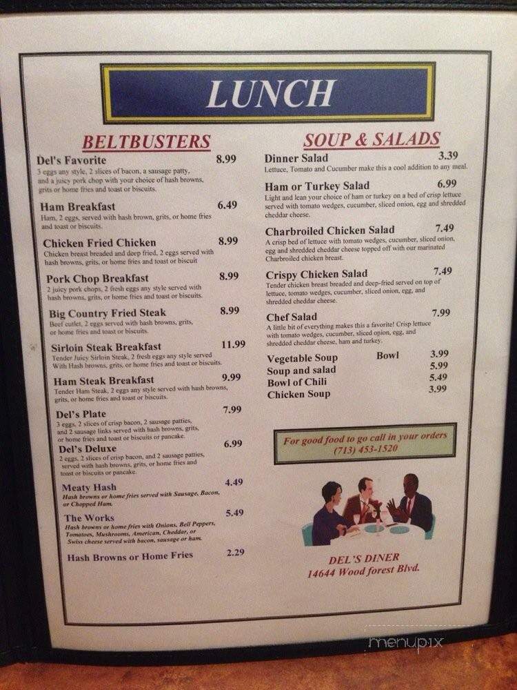 Del's Diner - Houston, TX menu_pic