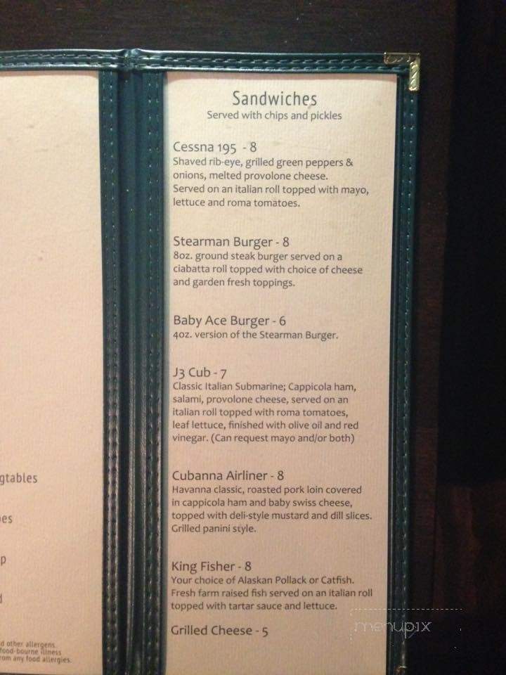 Fly In Cafe - Huntington, WV menu_pic