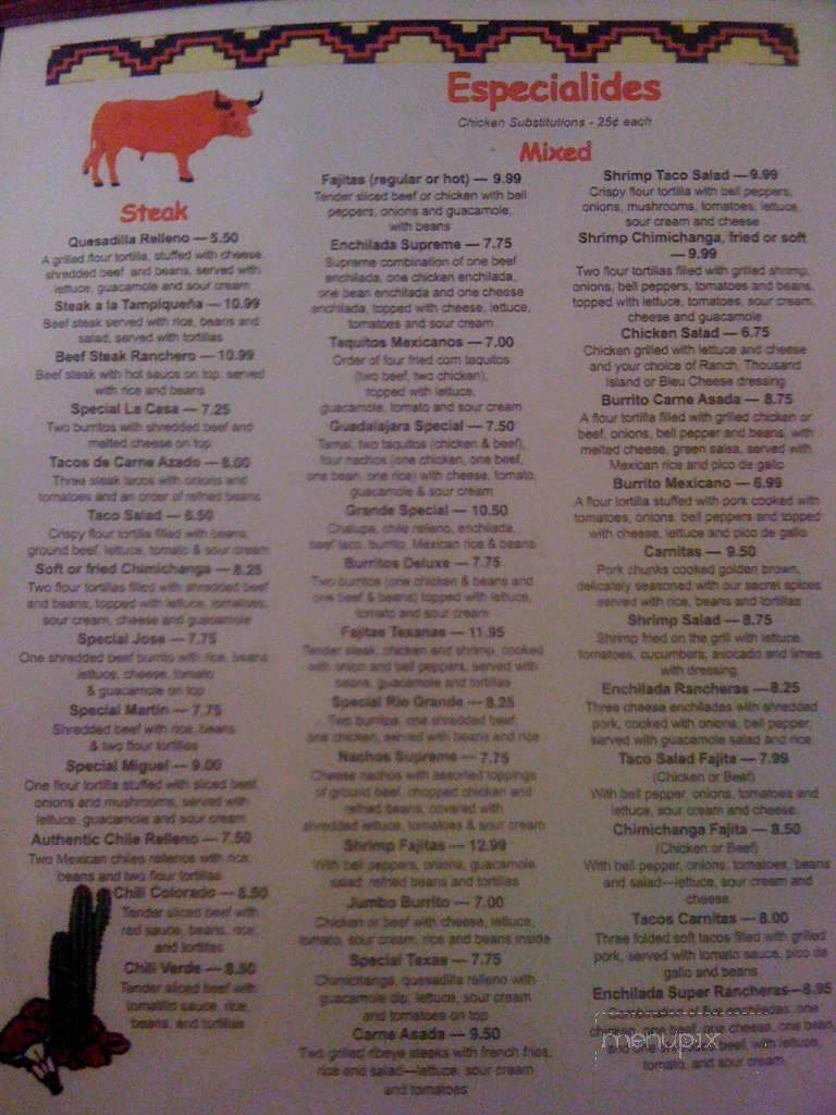 Rio Bravo 2 - Point Pleasant, WV menu_pic