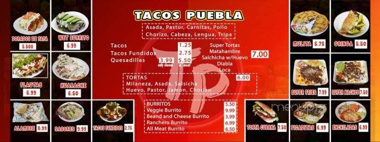 Tacos Puebla - Carson, CA menu_pic