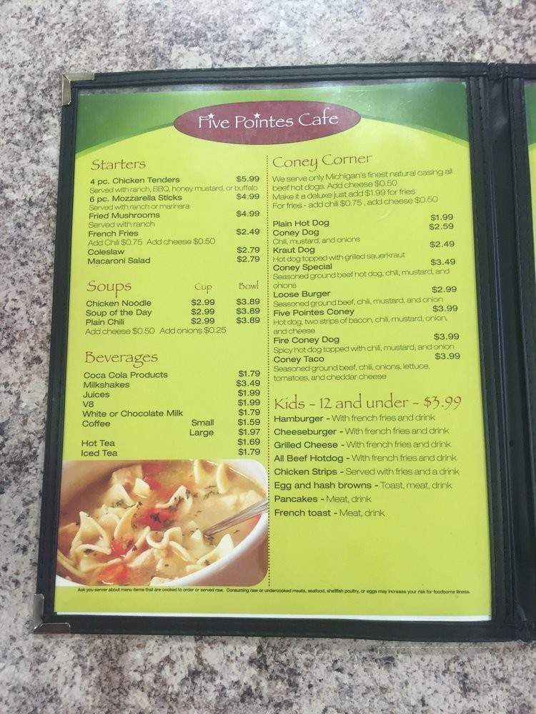 Five Pointes Cafe - Grosse Pointe Farms, MI menu_pic