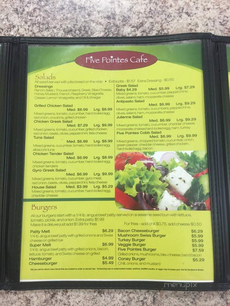 Five Pointes Cafe - Grosse Pointe Farms, MI menu_pic
