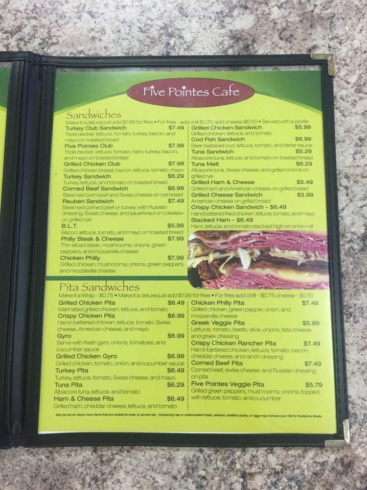Five Pointes Cafe - Grosse Pointe Farms, MI menu_pic