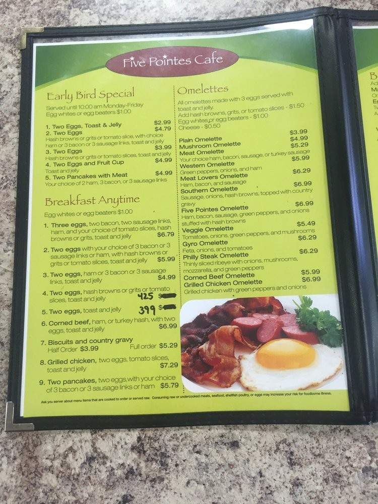Five Pointes Cafe - Grosse Pointe Farms, MI menu_pic