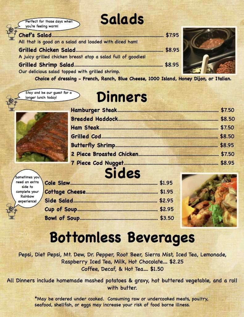 Rainbow Supper Club - Anamosa, IA menu_pic
