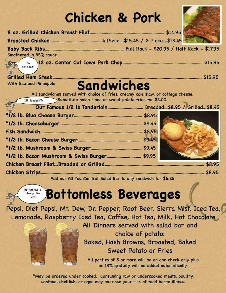 Rainbow Supper Club - Anamosa, IA menu_pic
