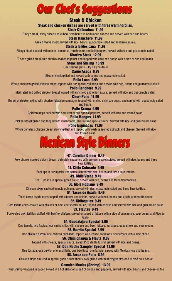 Don Nachos Mexican Restaurant - Akron, OH menu_pic