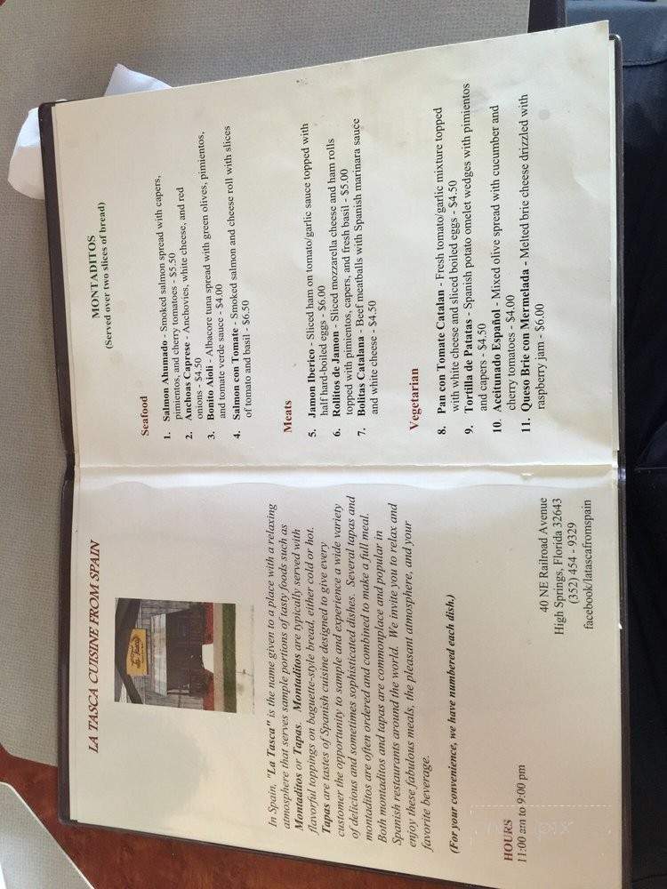 La Tasca Cuisine From Spain - High Springs, FL menu_pic