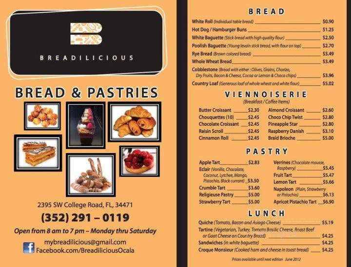 Breadilicious - Ocala, FL menu_pic