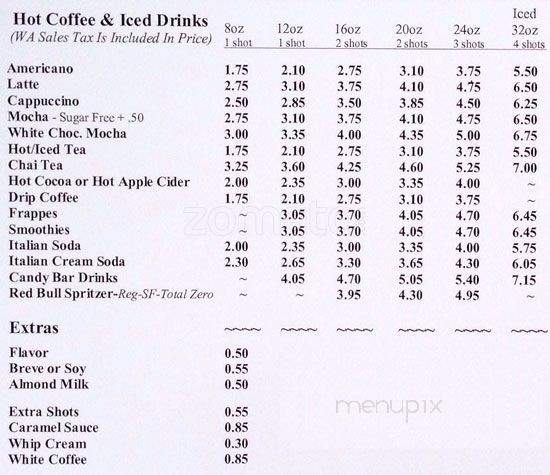 The Coffee Grotto - Silverdale, WA menu_pic