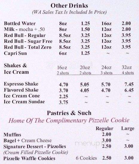 The Coffee Grotto - Silverdale, WA menu_pic