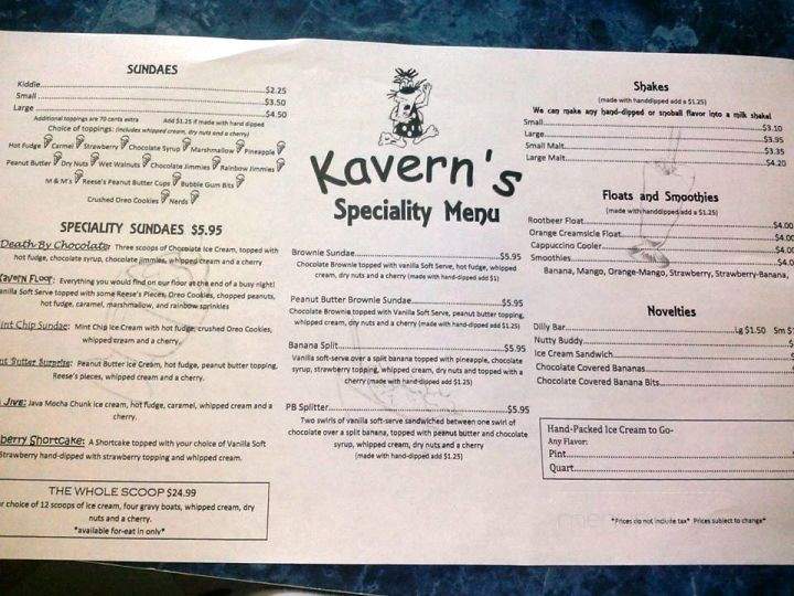 Kavern Snow Syrup - Pasadena, MD menu_pic