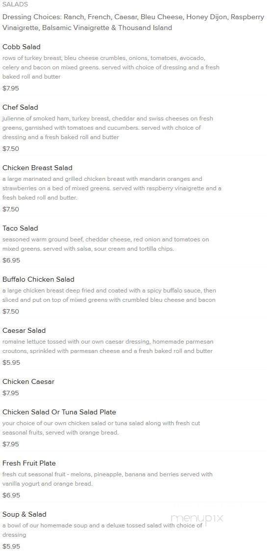 Fresh Start Diner - Toledo, OH menu_pic