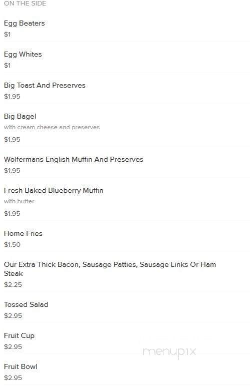 Fresh Start Diner - Toledo, OH menu_pic