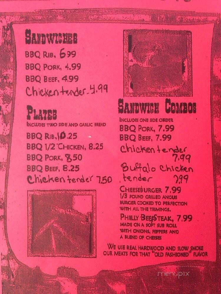 Benny's Bar B Que - Charleston, TN menu_pic