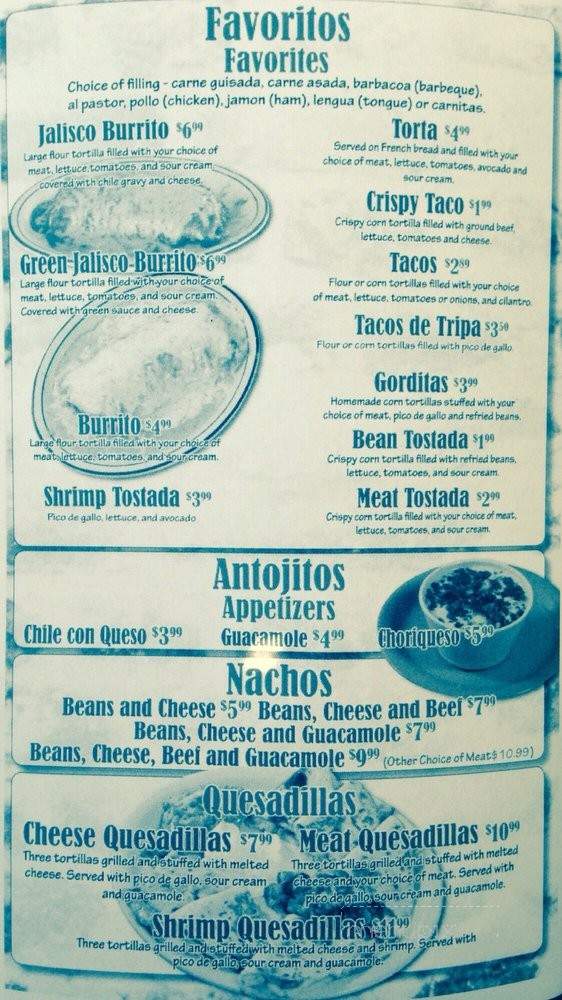 Taqueria Jalisco - Midland, TX menu_pic