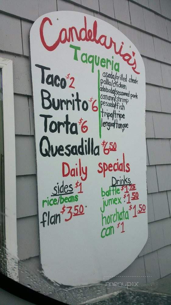 Candelaria's Taqueria - Cloverdale, OR menu_pic