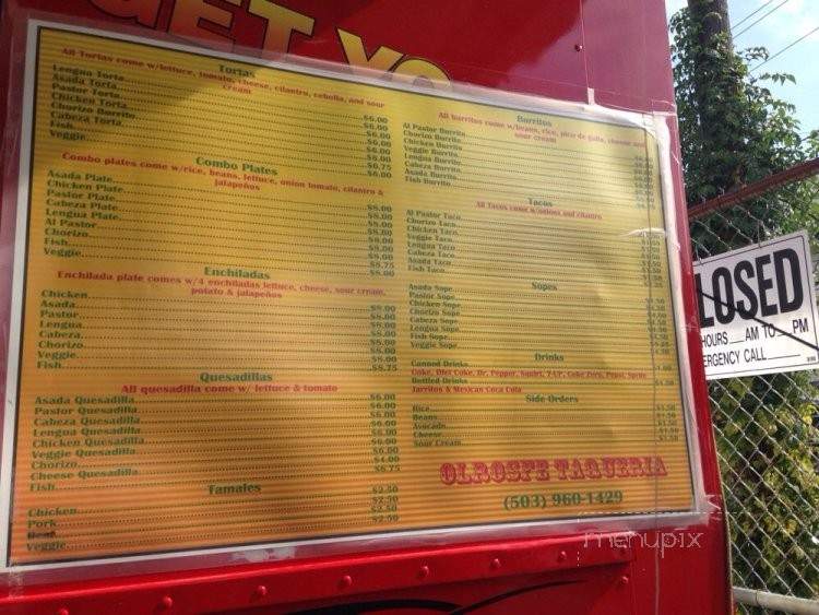 Olrosfe Taqueria - Portland, OR menu_pic