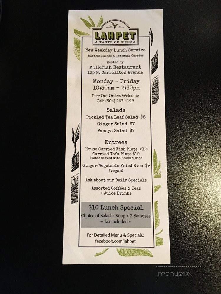 Lahpet: A Taste of Burma - New Orleans, LA menu_pic