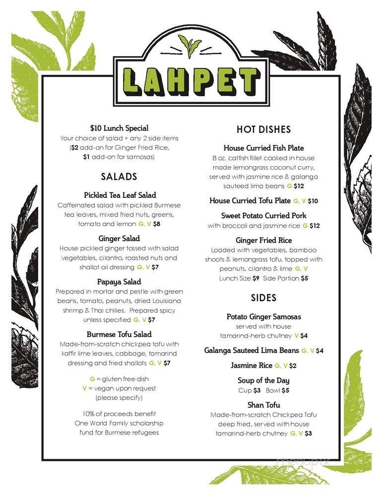 Lahpet: A Taste of Burma - New Orleans, LA menu_pic